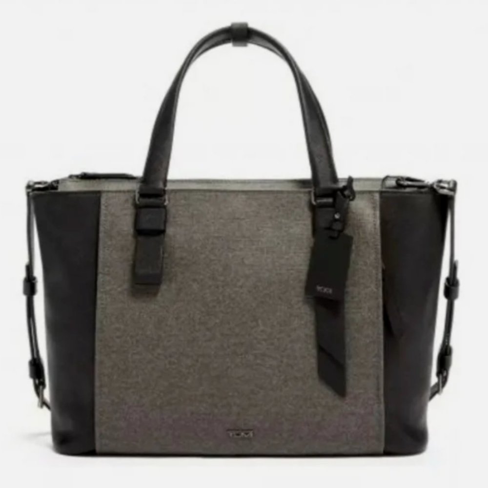 TUMI Stanton Kiran Tote Black Pebbled Leather Purse Handbag